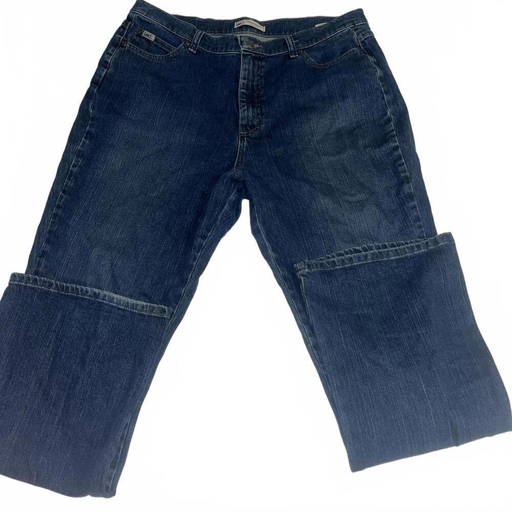 Lee Relaxed Bootcut At The Waist Classic Fit Womans Plus Size 16 Dark Denim Jean